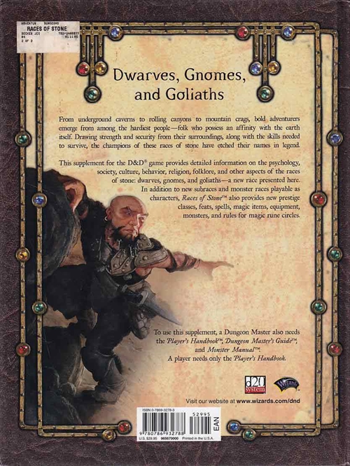 D&D 3.5 - Races of Stone (B Grade) (Genbrug)